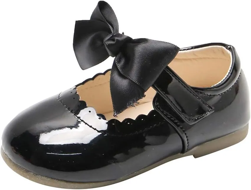 Baby Flower Girl Dress Shoes Patent Bow Mary Jane Ballet Flats Wedding Party School Shoes Toddler Church Shoes