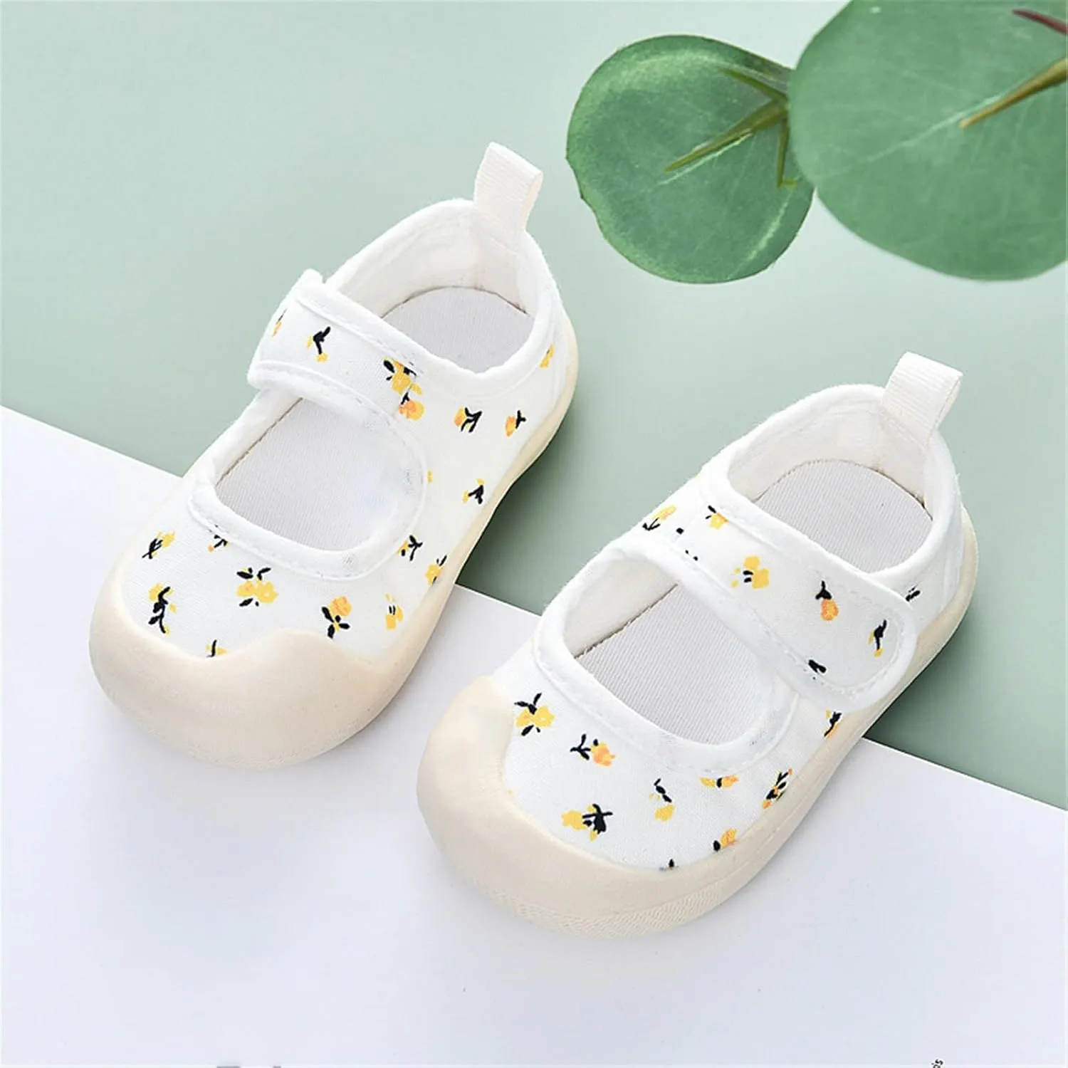 Baby Girl Canvas Sneakers Toddler Girl Mary Jane Flats Non-Slip Casual School Uniform Loafers Dress Shoes