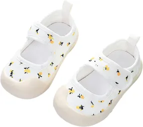 Baby Girl Canvas Sneakers Toddler Girl Mary Jane Flats Non-Slip Casual School Uniform Loafers Dress Shoes