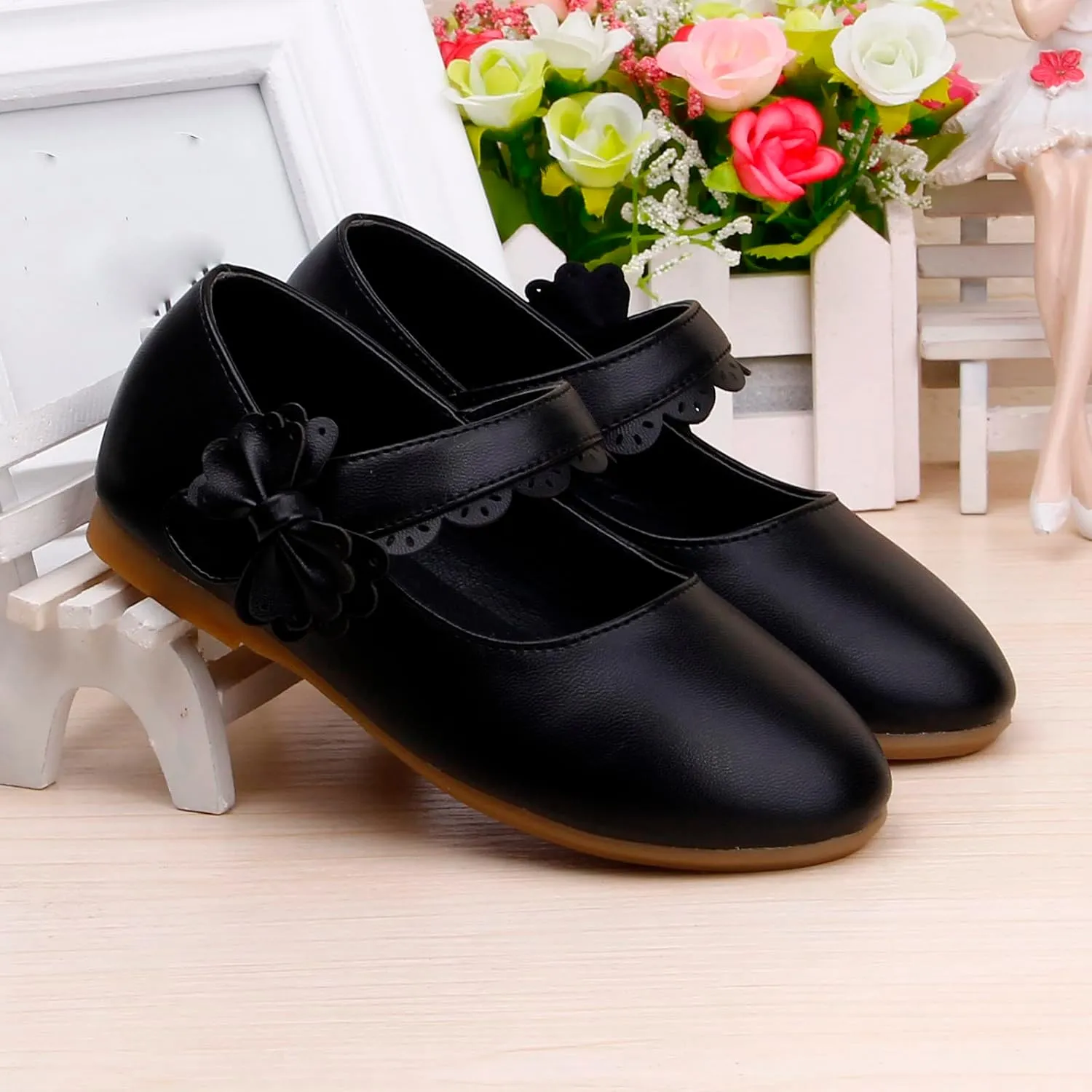 Baby Girls Dress Shoes Flower Girl Kids Mary Jane Ballet Flats Bow Wedding School Party Communion Shoes