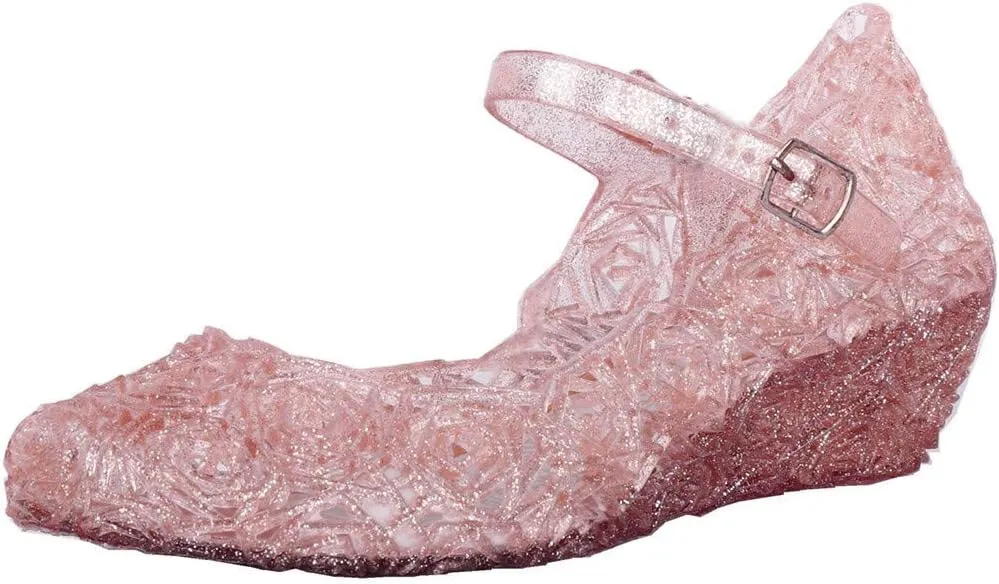 Girls Chunky Heels Jelly Sandals Dress Up Birthday Party Evening Dance Single Shoes Kids Toddler Strap Mary Jane