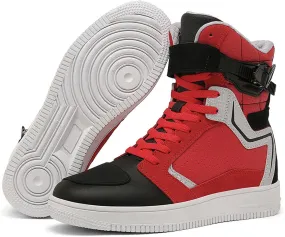 High-Top Motorcycle Cycling Shoes - Dirt Bike Cycling Shoes Boots with Gear Shift Pad, Waterproof/Anti-Slip Rubber Sole, for All Seasons Outdoor Hiking
