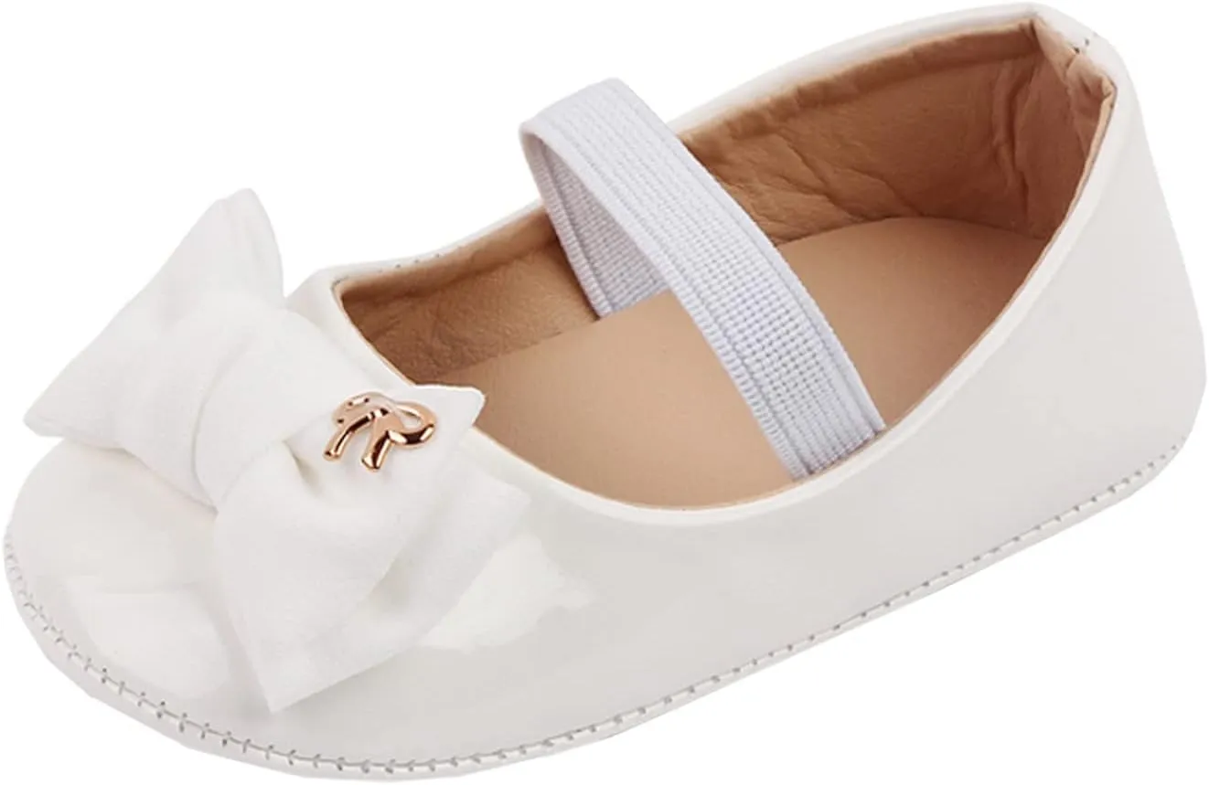 Infant Baby Girl Mary Jane Dress Shoes Ballet Flats for Toddler Kid Wedding Party School Shoes Bowknot Shoes