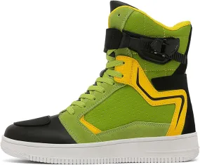Motorcycle Riding Shoes(37-47), Road/Street Motocross Boots, High-Top Cycling Shoes with Anti-Slip Rubber Sole, Gear Shift Pad/Easy Put on Take off, for All Seasons