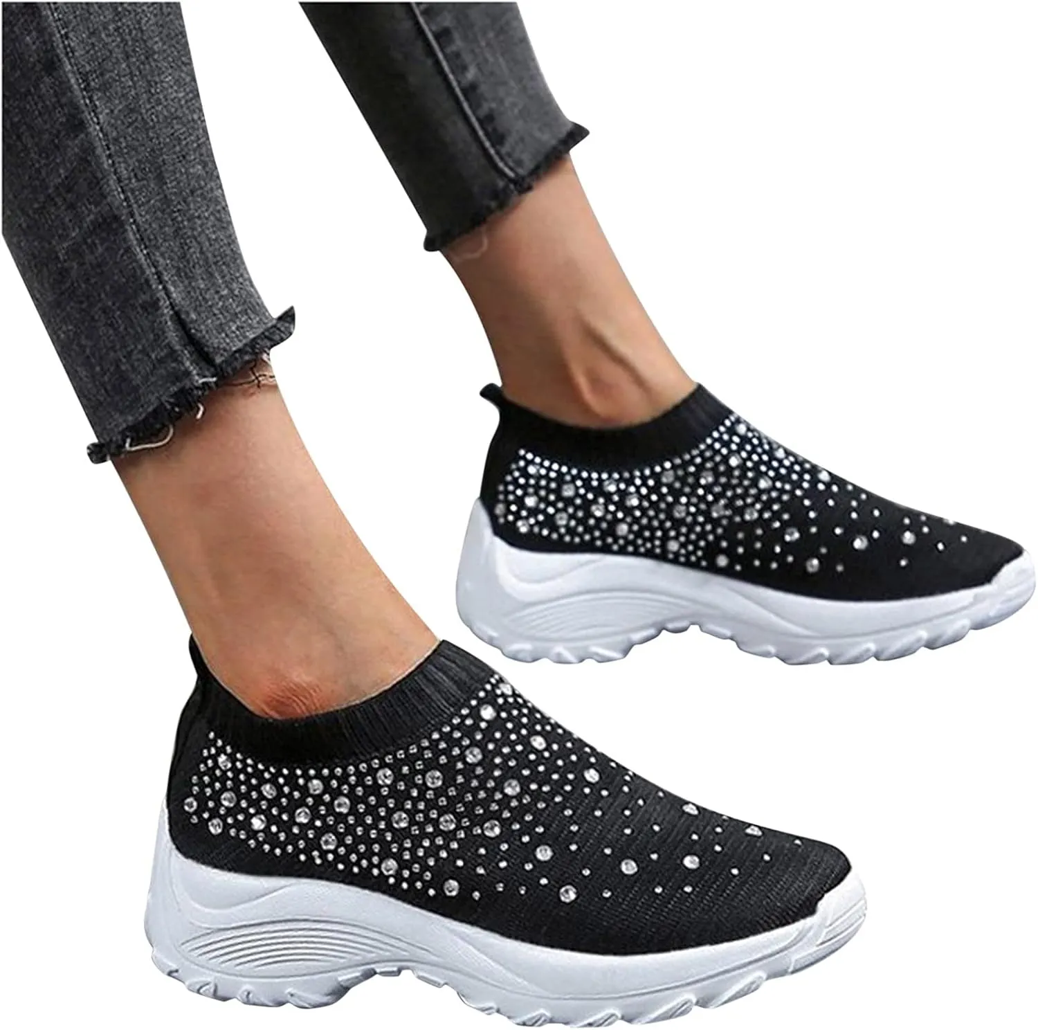 Orthopedic Comfortable Walking Shoes for Women Slip On Sneakers with Arch Support Casual Loafers Plantar Fasciitis Relief Foot Heel Pain Diabetic