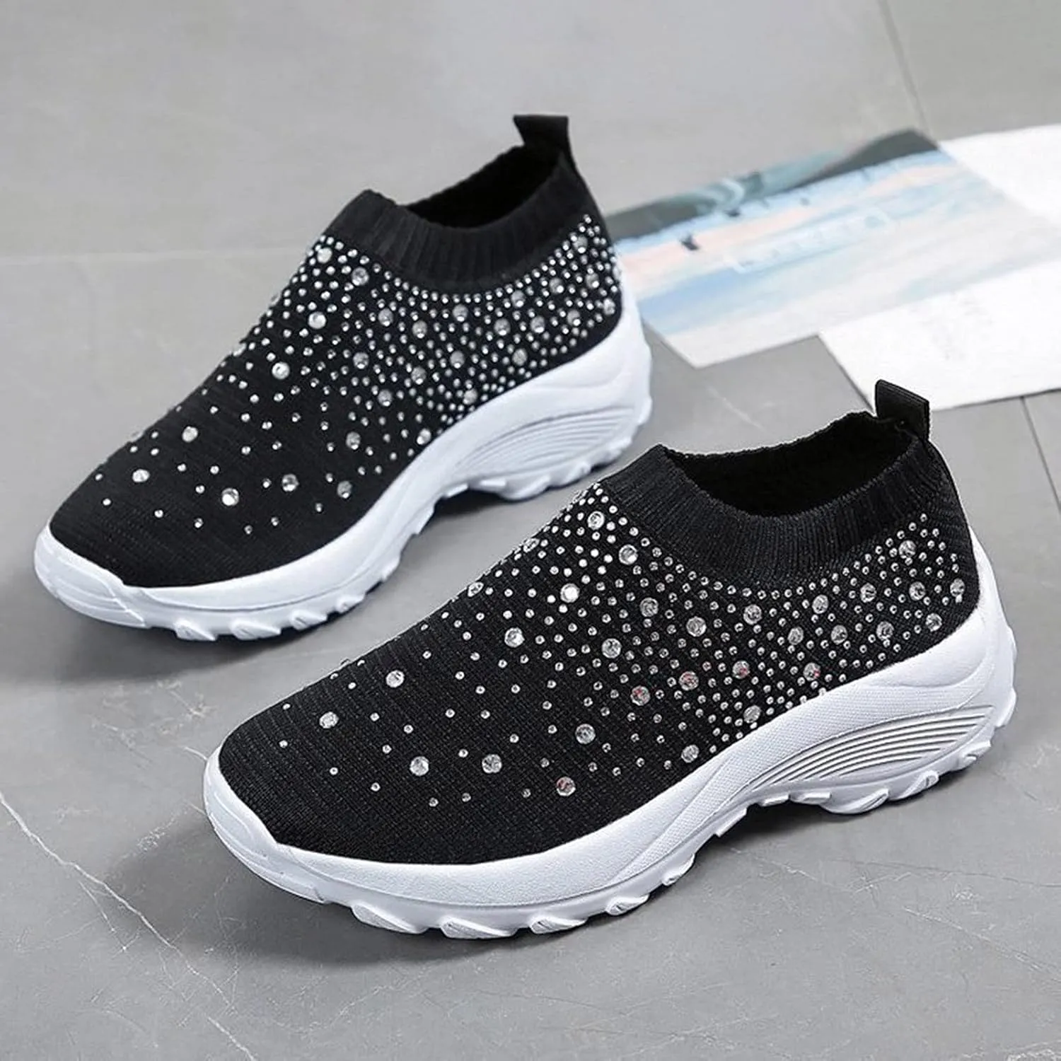 Orthopedic Comfortable Walking Shoes for Women Slip On Sneakers with Arch Support Casual Loafers Plantar Fasciitis Relief Foot Heel Pain Diabetic