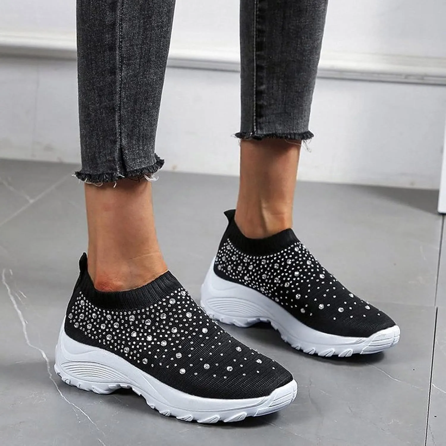Orthopedic Comfortable Walking Shoes for Women Slip On Sneakers with Arch Support Casual Loafers Plantar Fasciitis Relief Foot Heel Pain Diabetic