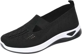 Orthopedic Walking Shoes for Diabetic Women Slip On Sneakers with Arch Support Comfortable Casual Loafers Plantar Fasciitis Foot Heel Pain Relief