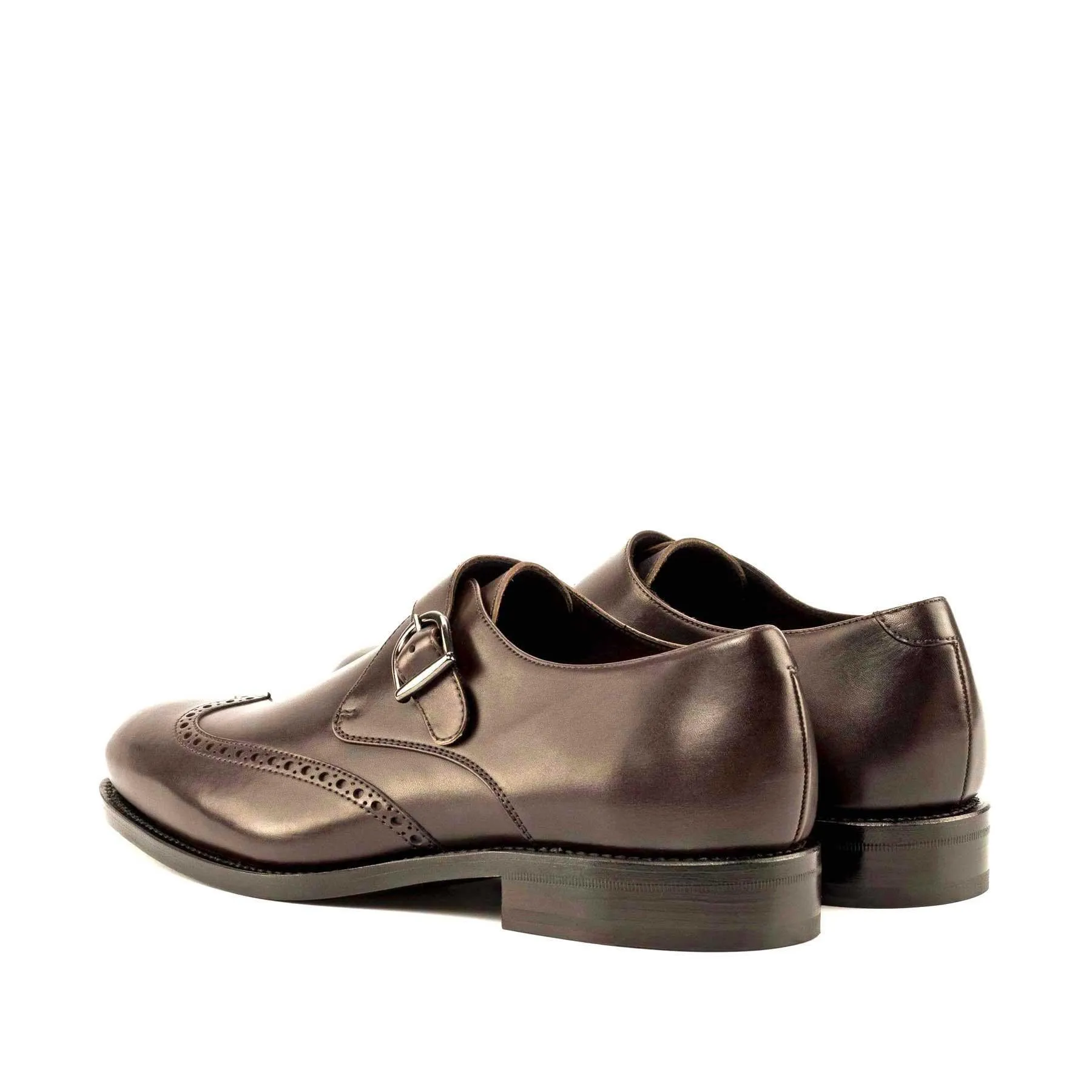 Single Monk dark brown box calf