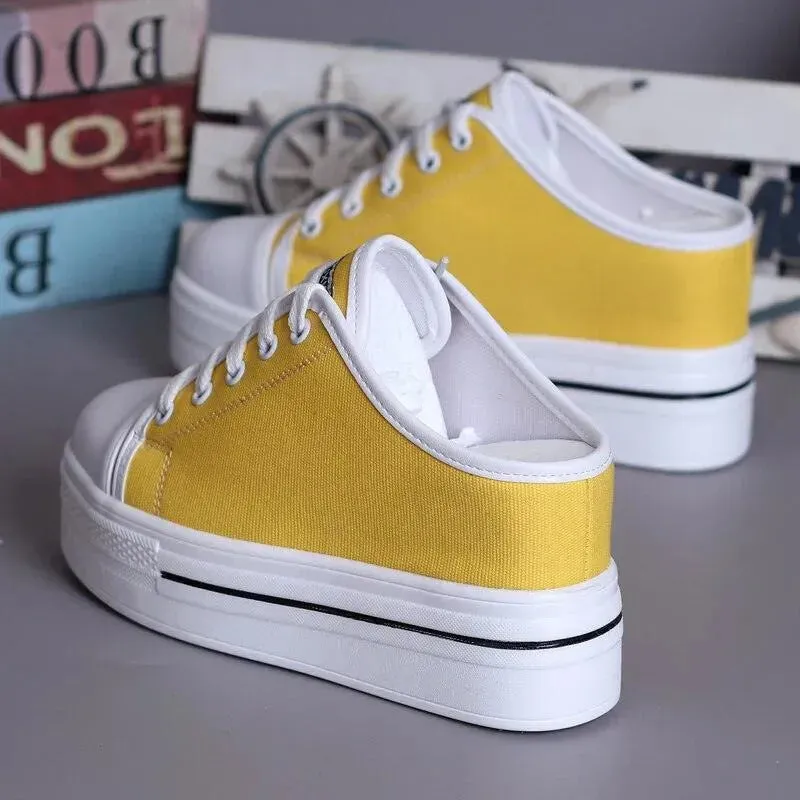 Slip-On Canvas Wedge Sandals