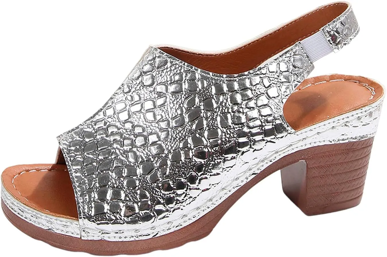 Strappy Heels Block Heels Chunky Heeled Sandals Square Heel Comfortable Beach Shoes Sandals