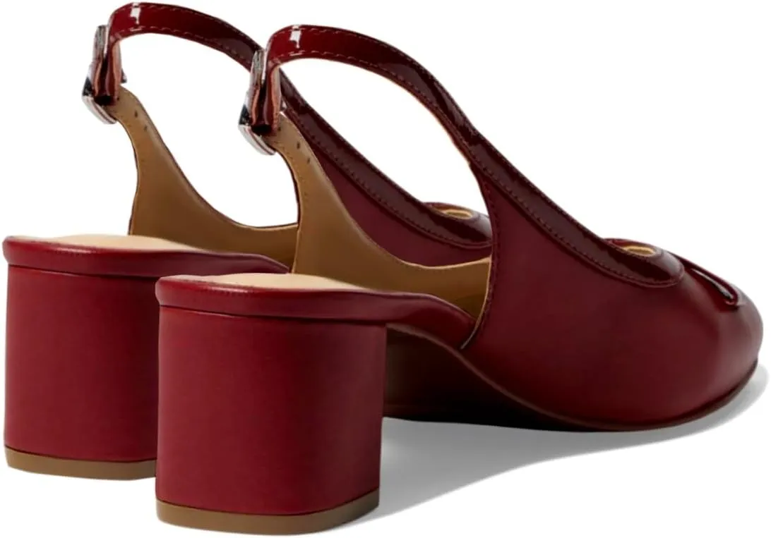 Women Slingback Chunky Heel Pumps Bow Round Toe Slip On Dress Sandals Heels Closed Toe 2 inch Mid Block Heel Dress Shoes Slingback Buckle Matte Cute Elegant Chic 4-11 M US